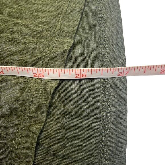ana Large Green Asymmetrical Ruffle Short Sleeve TShirt Top Casual Lagenlook - Picture 7 of 7
